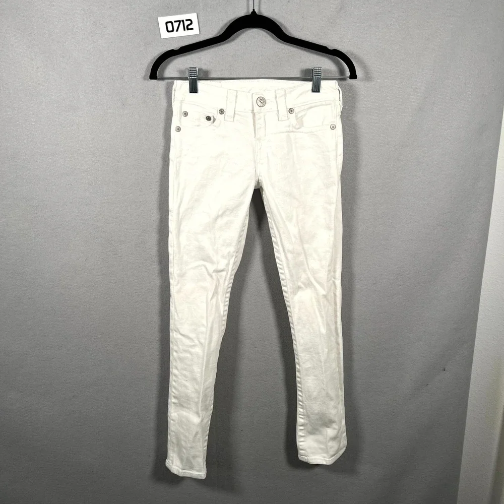 True‎ Religion Stella Jeans Girls 10 White Denim Cotton Light Wash Straight Leg